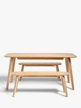 John Lewis Anton 6 Seater Dining Table and 2 Benches, Oak