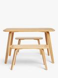 John Lewis Anton 4 Seater Dining Table and 2 Benches, Oak