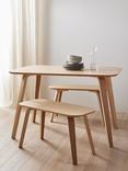John Lewis Anton 4 Seater Dining Table and 2 Benches, Oak