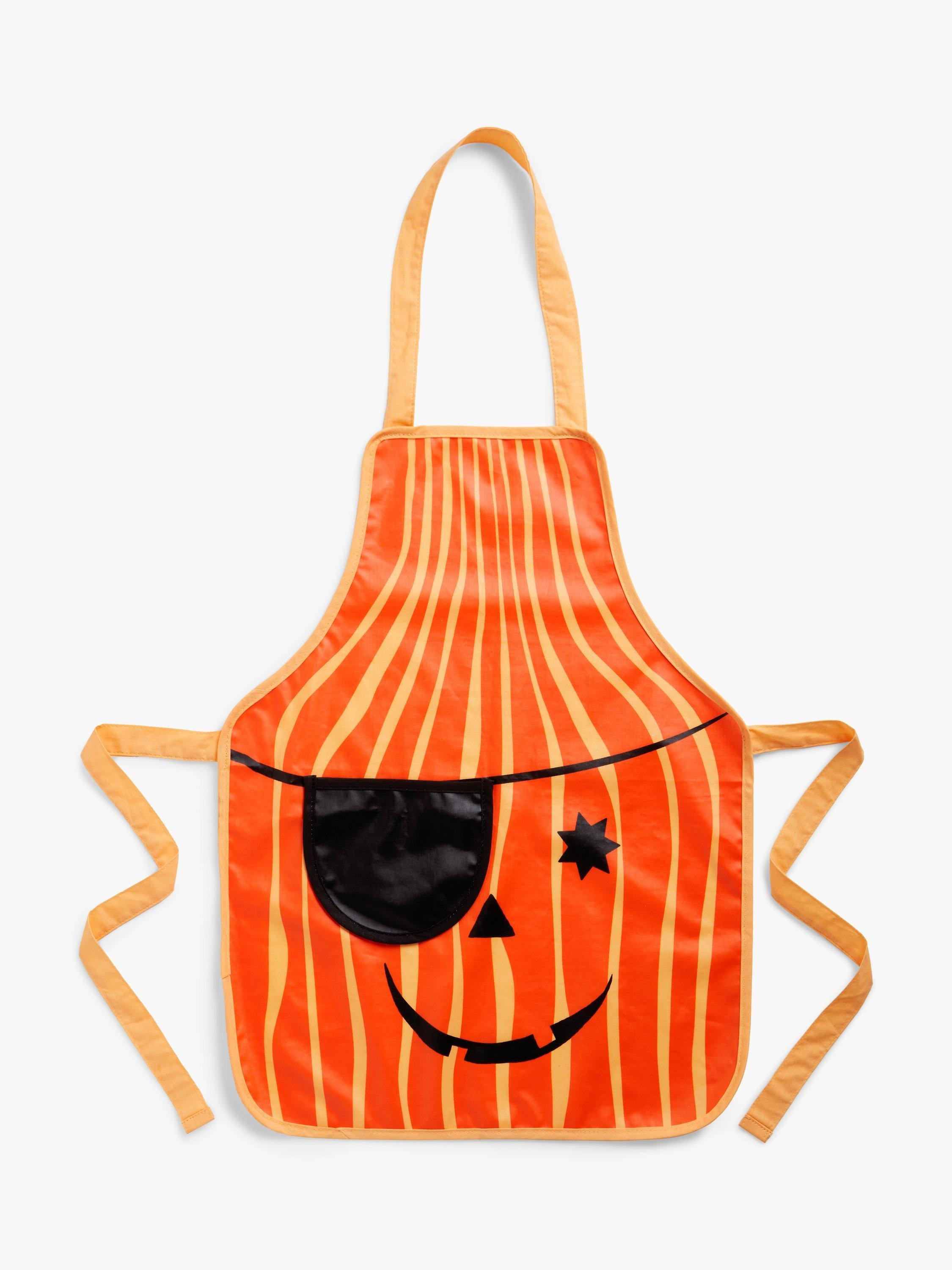 John Lewis Halloween Pumpkin Mini Apron, Orange/Multi