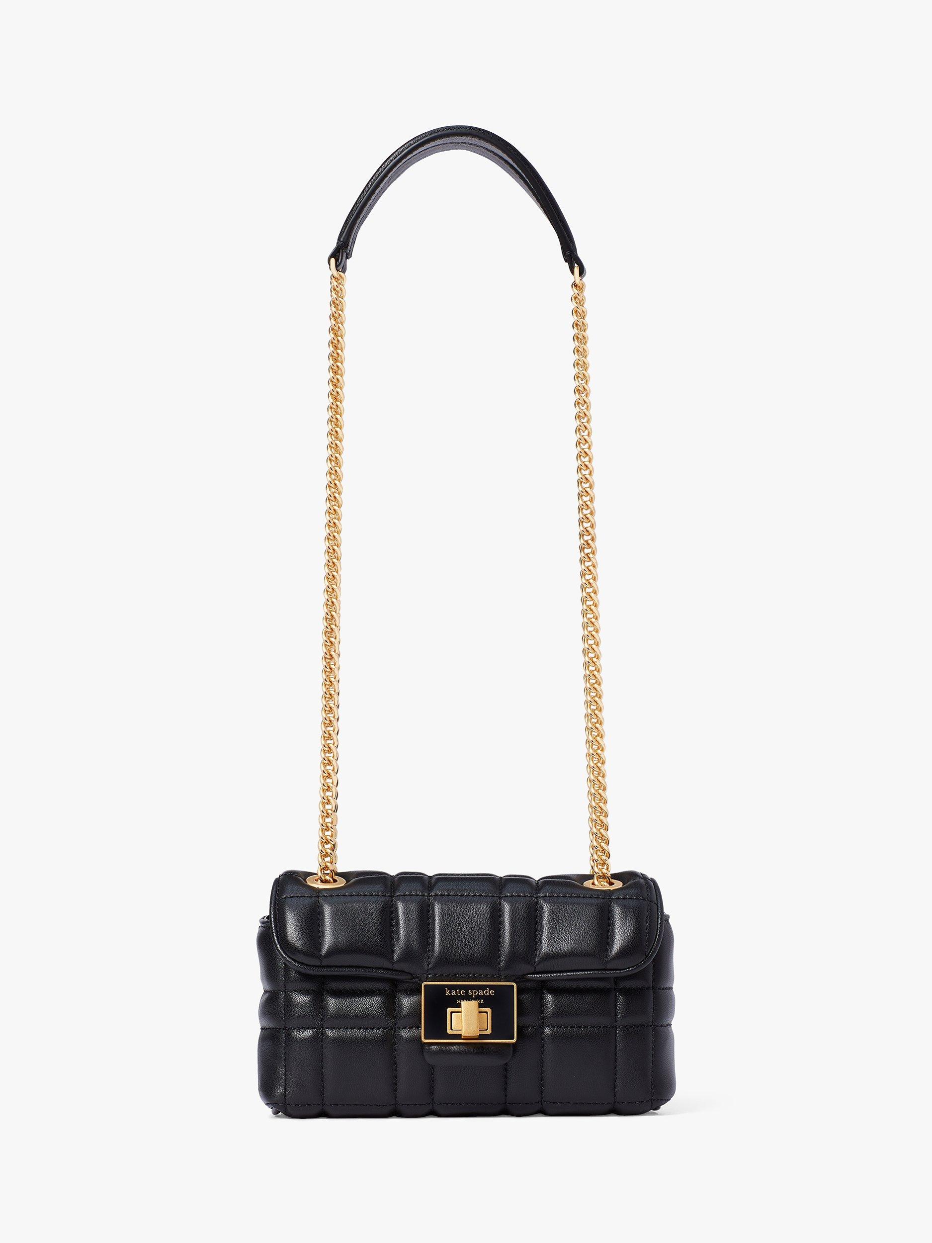 kate spade new york Leather Quilted Cross Body Bag, Black