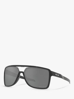 Oakley OO9147 Men's Castel Prizm Polarised Sunglasses, Matte Black Ink/Grey, Matte Black Ink/Grey