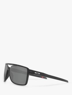 Oakley OO9147 Men's Castel Prizm Polarised Sunglasses, Matte Black Ink/Grey - view 2, Matte Black Ink/Grey
