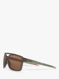 Oakley OO9147 Men's Castel Prizm Polarised Rectangular Sunglasses - view 2, Olive Ink/Brown