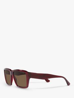 Emporio Armani EA4186 Men's Rectangular Sunglasses - view 2, Transparent Red/Brown