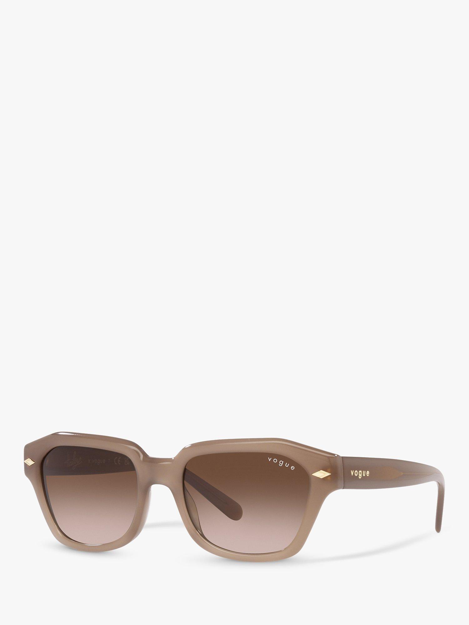 Product image 1 of 11, which shows Vogue VO5444S Women's Irregular Sunglasses, Opal Sand/Brown Gradient
