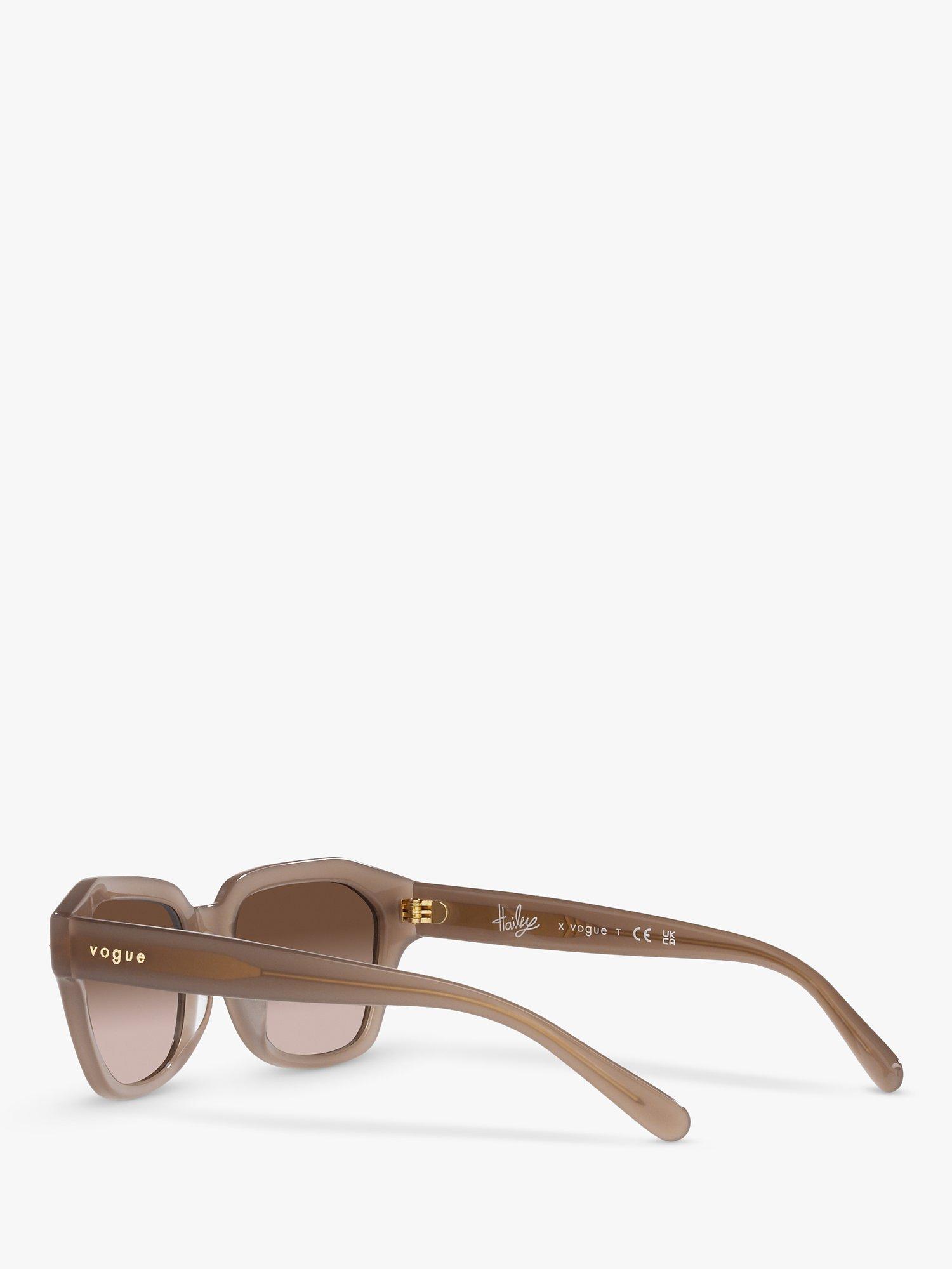 Product image 5 of 11, which shows Vogue VO5444S Women's Irregular Sunglasses, Opal Sand/Brown Gradient