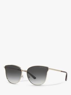 Michael Kors MK1120 Women's Salt Lake City Round Sunglasses, Gold/Grey Gradient, Light Gold