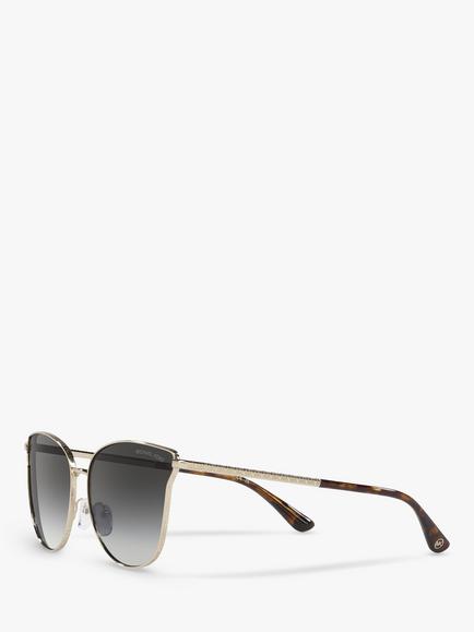 Michael Kors MK1120 Women's Salt Lake City Round Sunglasses, Gold/Grey Gradient - view 2, Light Gold