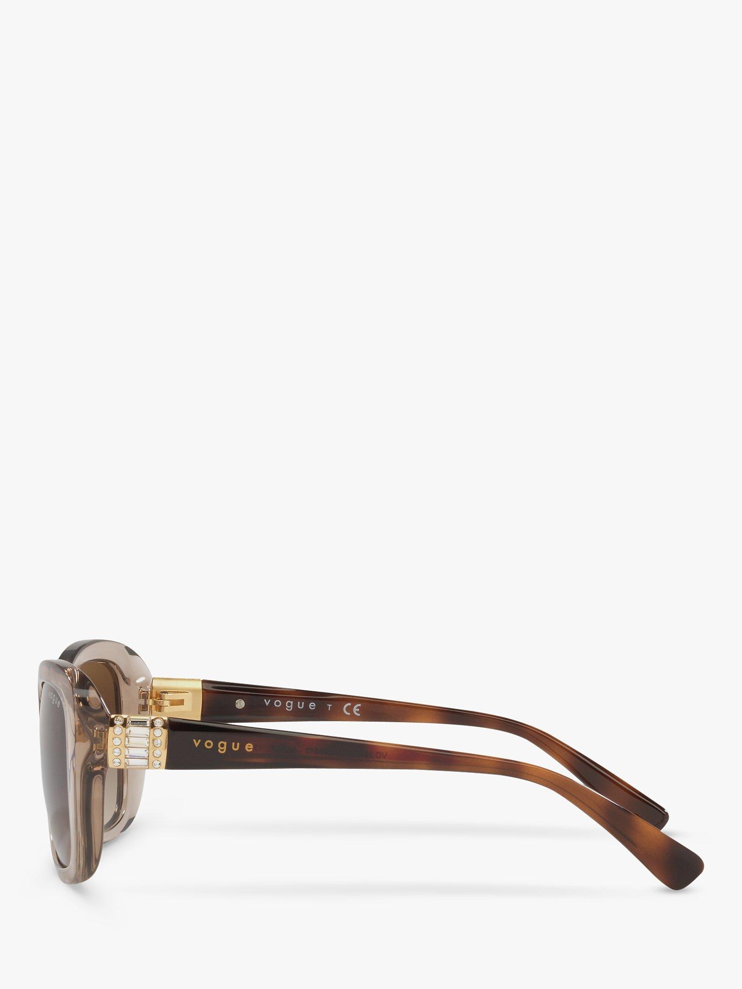 Product image 4 of 11, which shows Vogue VO2943SB Women's Butterfly Sunglasses, Transparent Light Brown/Brown Gradient