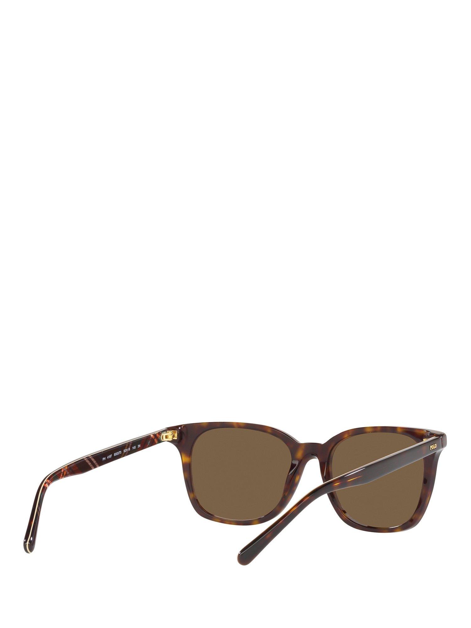 Product image 8 of 11, which shows Polo Ralph Lauren PH4187 Men's Sunglasses, Shiny Dark Havana/Brown