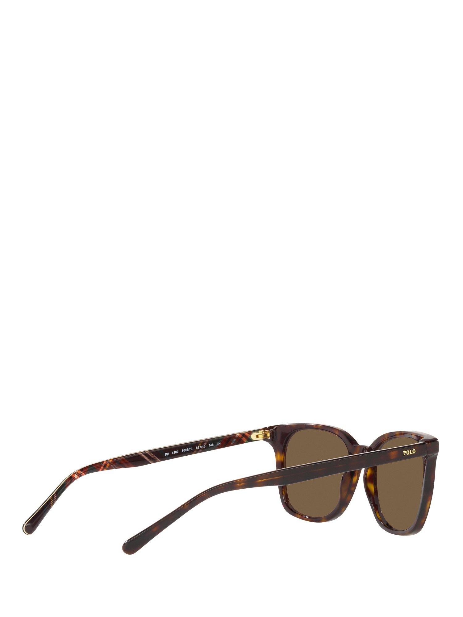 Product image 9 of 11, which shows Polo Ralph Lauren PH4187 Men's Sunglasses, Shiny Dark Havana/Brown