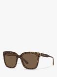 Michael Kors MK2163 Women's San Marino Square Sunglasses, Brown Leopard/Brown