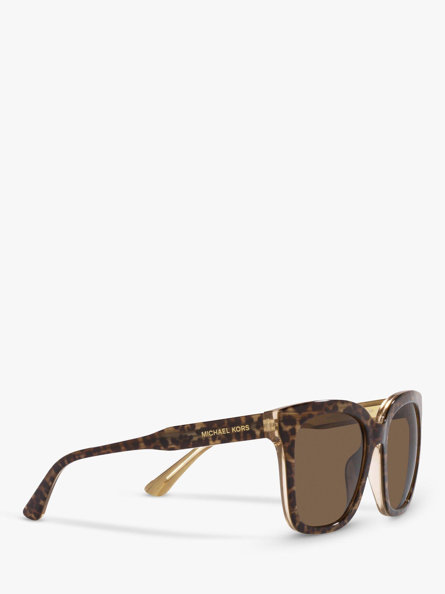 Michael Kors MK2163 Women s San Marino Square Sunglasses Brown Leopard Brown