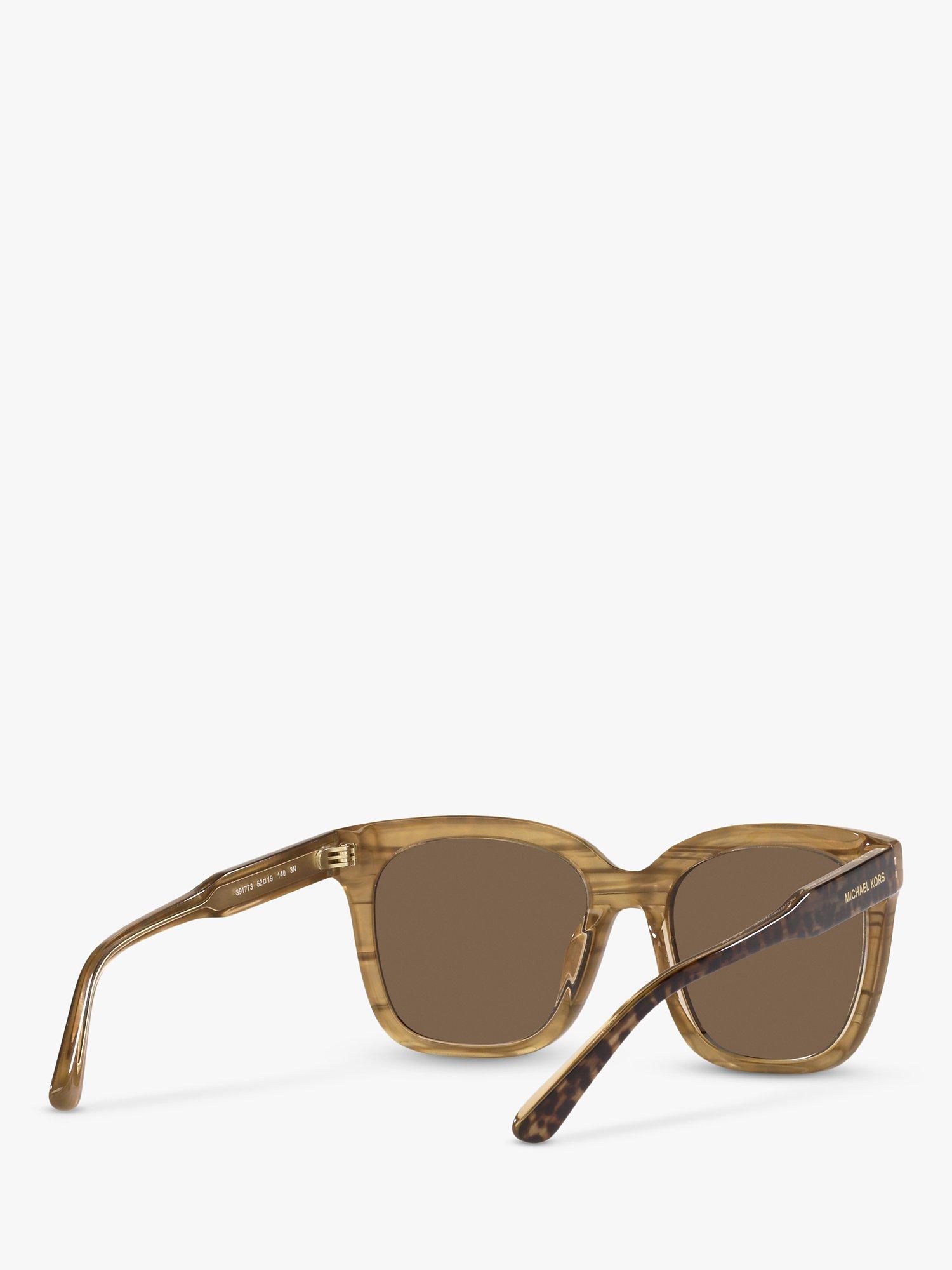 Product image 8 of 11, which shows Michael Kors MK2163 Women's San Marino Square Sunglasses, Brown Leopard/Brown