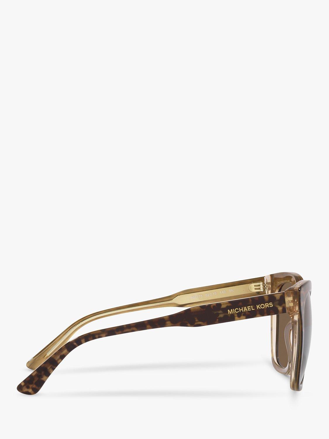 Product image 10 of 11, which shows Michael Kors MK2163 Women's San Marino Square Sunglasses, Brown Leopard/Brown