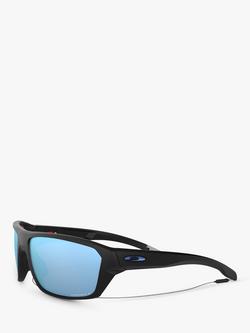Oakley OO9416 Men's Split Shot Prizm Polarised Rectangular Sunglasses - view 2, Matte Black/Mirror Blue