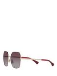 Ralph RA4138 Women's Polarised Square Sunglasses, Bordeaux/Violet Gradient