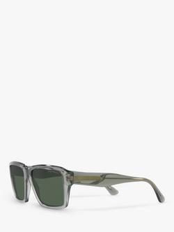 Emporio Armani EA4186 Men's Rectangular Sunglasses - view 2, Transparent Grey/Green