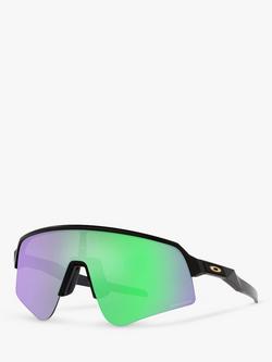 Oakley OO9465 Men's Sutro Lite Sweep Prizm Rectangular Sunglasses, Matte Black/Mirror Green