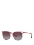 Ralph RA5293 Women's Polarised Square Sunglasses, Striped Purple