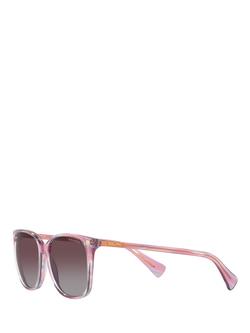 Ralph RA5293 Women's Polarised Square Sunglasses - view 2, Striped Purple