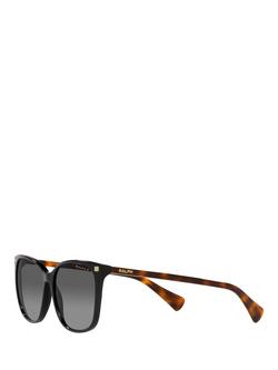 Ralph RA5293 Women's Polarised Square Sunglasses - view 2, Shiny Black