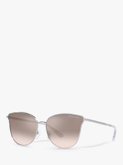 Michael Kors MK1120 Women's Salt Lake City Round Sunglasses, Silver/Beige Gradient, Silver/Beige Gradient