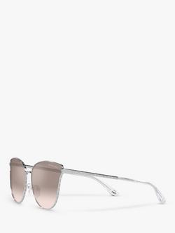 Michael Kors MK1120 Women's Salt Lake City Round Sunglasses, Silver/Beige Gradient - view 2, Silver/Beige Gradient