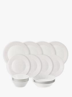 Royal Doulton Pacific Stone Dots Porcelain Dinnerware Set, 16 Piece, Grey, Grey