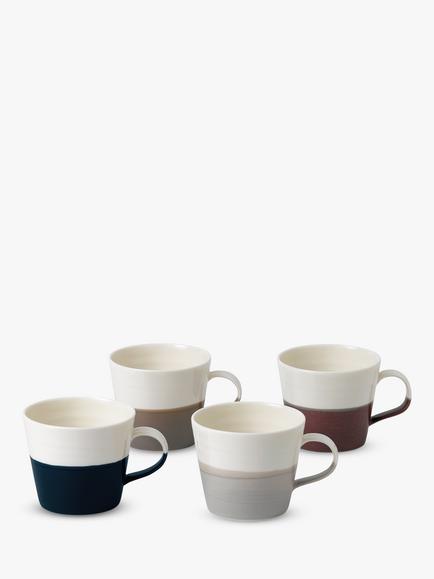 Royal Doulton Coffee Studio Porcelain Small Mug, Set of 4, 265ml, Assorted, Assorted