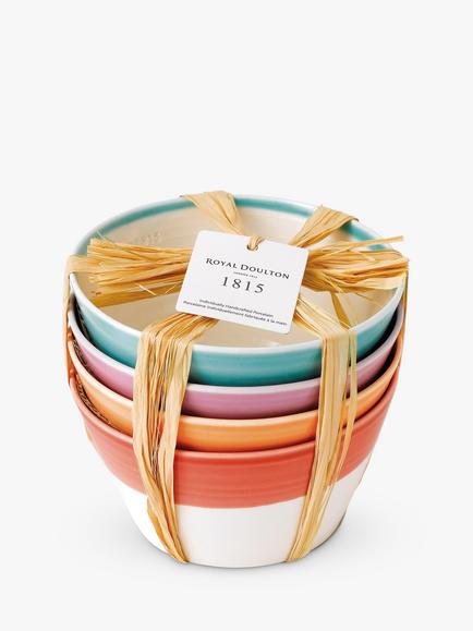 Royal Doulton 1815 Bright Colours Porcelain Cereal Bowls, Set of 4, 15cm, Assorted - view 2, Assorted