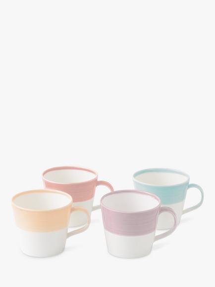 Royal Doulton 1815 Bright Colours Porcelain Mugs, Set of 4, 400ml, Assorted, Assorted