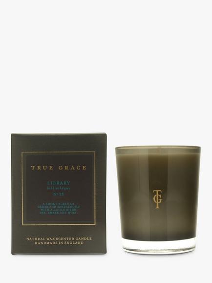 True Grace Library Scented Candle, 190g, Smoked