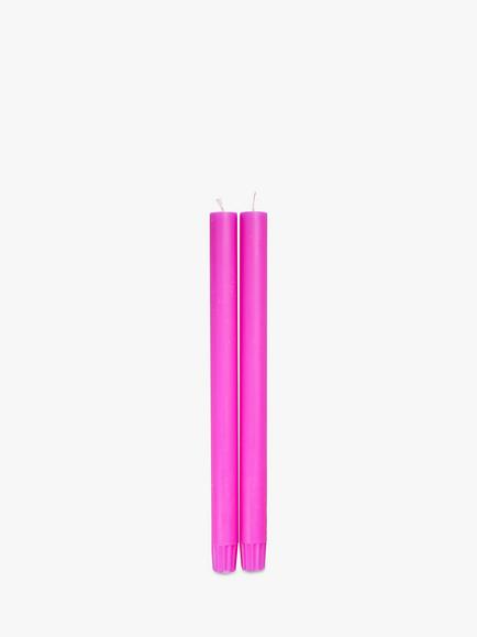 True Grace Dinner Candle, Set of 2, Fluorescent Purple