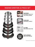 Tefal Ingenio Emotion Stainless Steel Pans, Lids & Utensils Set, 22 Piece
