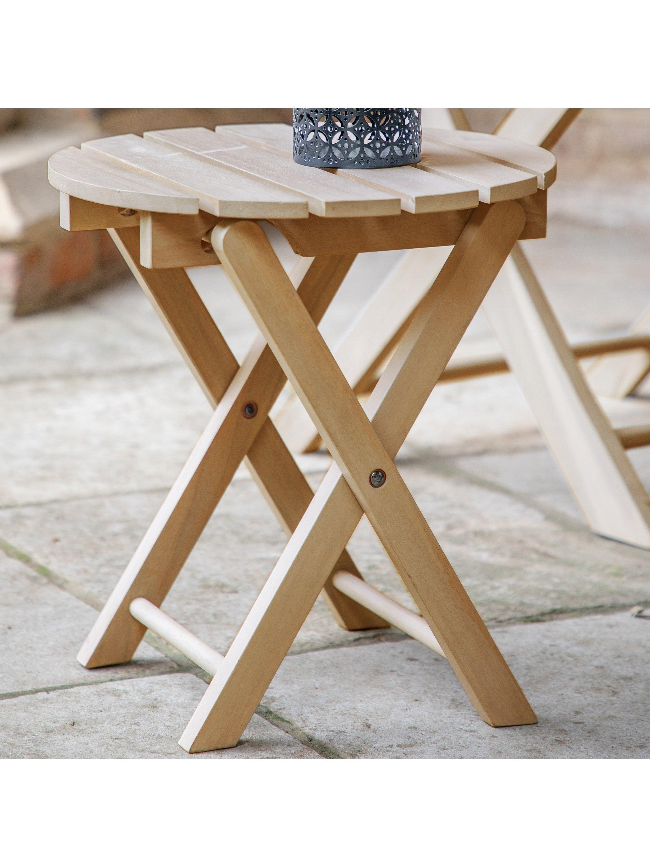 Gallery Direct Dante Acacia Wood Folding Garden Side Table, 35cm, Natural