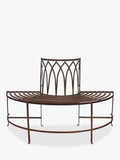 Gallery Direct Maggio 2-Seater Metal Garden Tree Bench, Brown