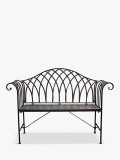 Gallery Direct Aldo 2-Seater Metal Garden Bench, Noir