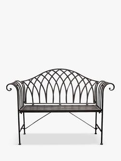 Gallery Direct Aldo 2-Seater Metal Garden Bench, Noir