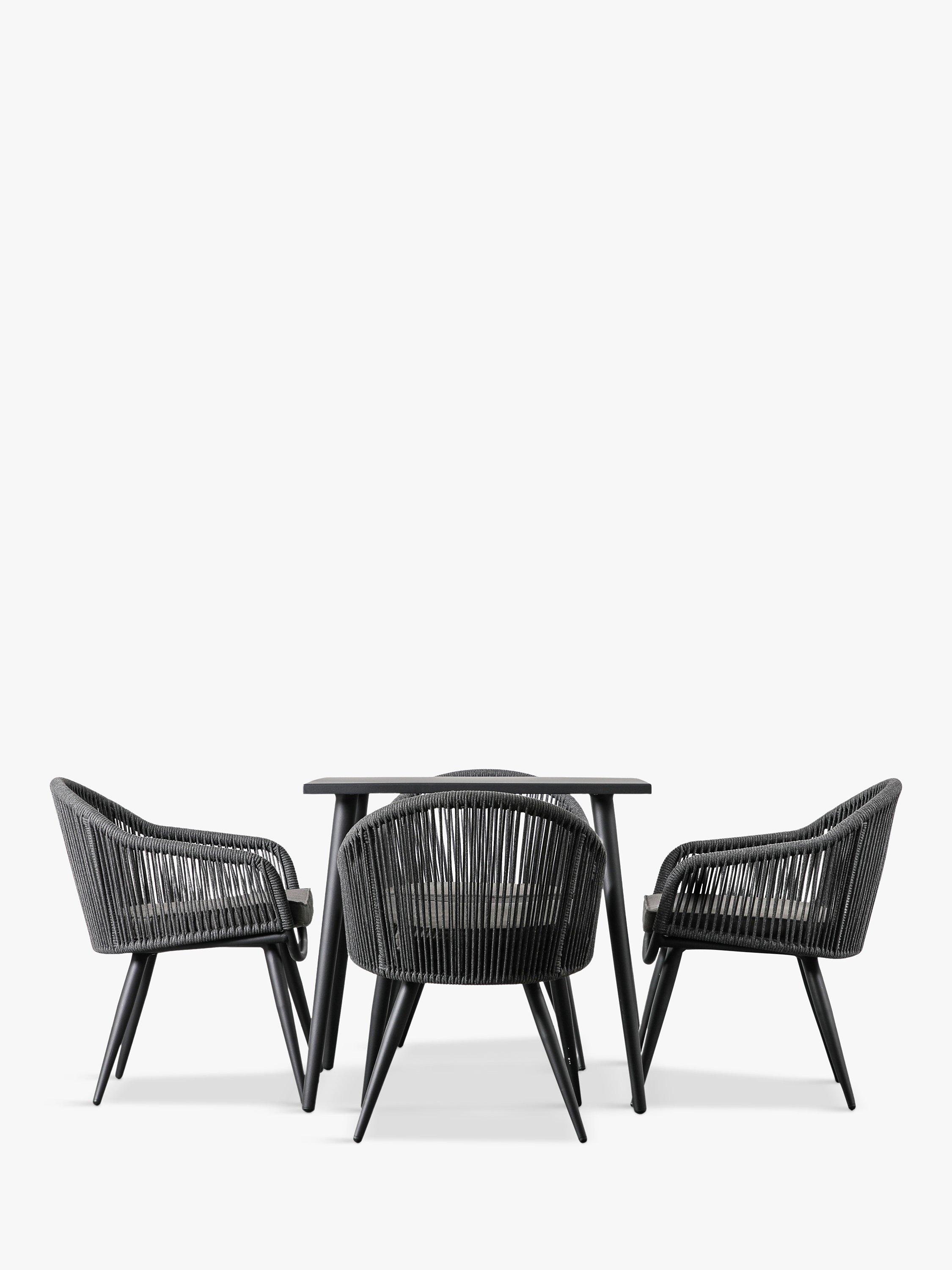 Gallery Direct Moro 4-Seater Garden Dining Table & Chairs Set, Grey