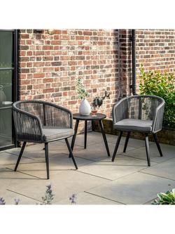Gallery Direct Moro 2-Seater Garden Bistro/Tea Table & Chairs Set, Grey - view 2, Grey