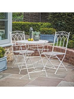 Gallery Direct Burano Folding Metal Garden Bistro Table & Chairs Set - view 2, White