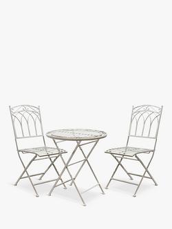Gallery Direct Burano Folding Metal Garden Bistro Table & Chairs Set, White