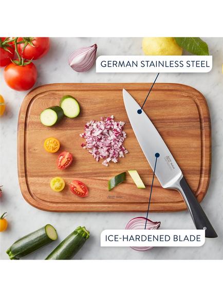 Jamie Oliver by Tefal Stainless Steel Santoku Knife, 16.5cm - view 2, Silver/Black