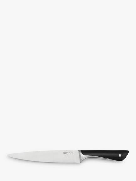 Jamie Oliver by Tefal Stainless Steel Slicing Knife, 20cm, Silver/Black