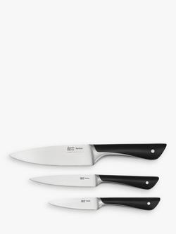 Jamie Oliver by Tefal Stainless Steel Knife Set, 3 Piece, Silver/Black