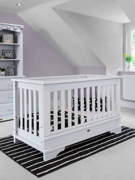 Boori Eton Convertible Plus Cotbed with Mattress, White, White