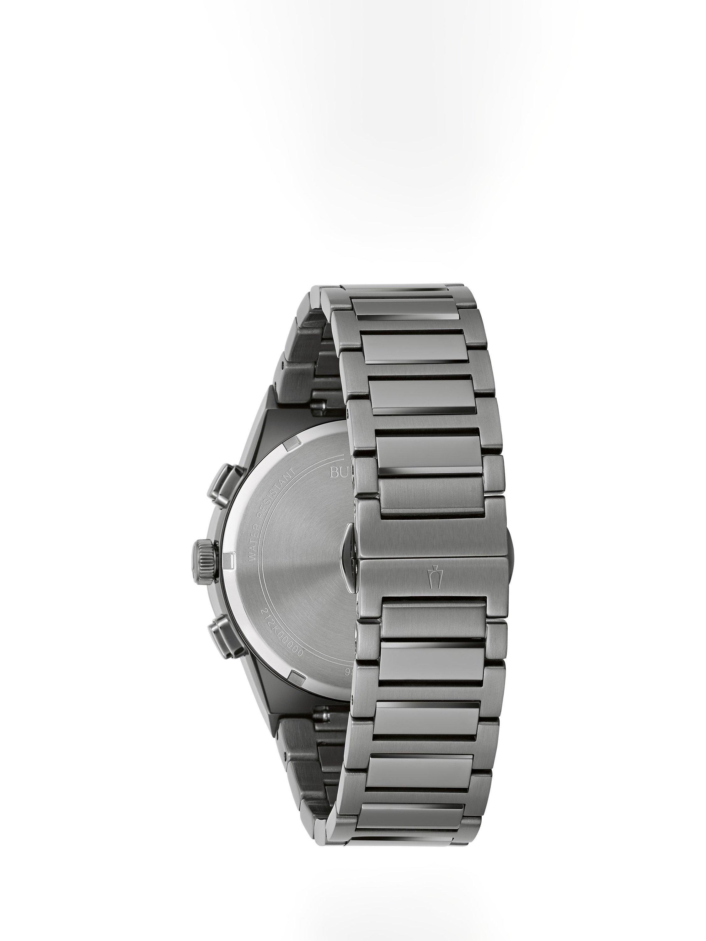 Product image 2 of 3, which shows Bulova Men's Modern Millennia Day Date Chronograph Bracelet Strap Watch, Grey/Blue 98C143