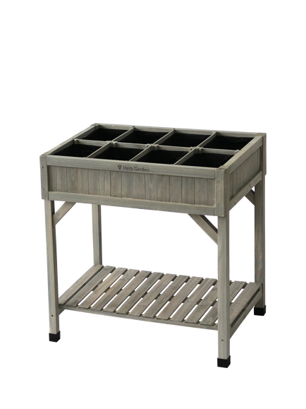 VegTrug Outdoor Herb Garden Planter, FSC-Certified (Cedar Wood), Grey Wash